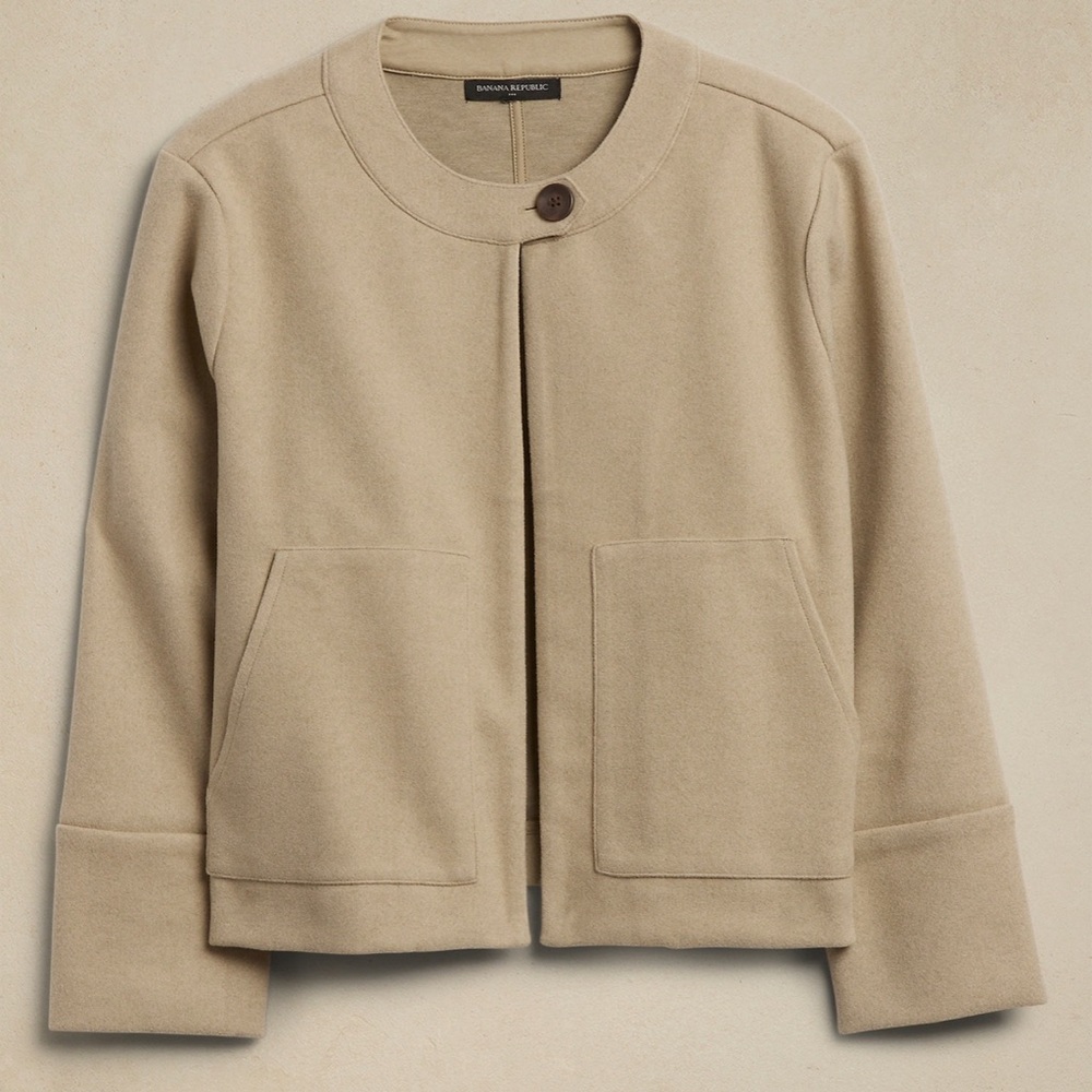 Banana Republic Factory Boxy Melton Utility Jacket